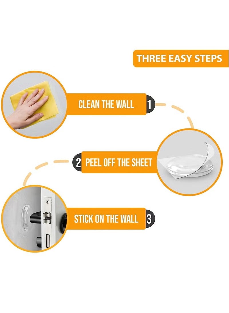 بيتوبي 6 أجزاء - حواجز باب شفافة 4 سم للجدران - عازلة باب مع لاصقة قوية - حماية جدار منفصلة على مقبض الباب ومقابض الاهتزاز - Image 5