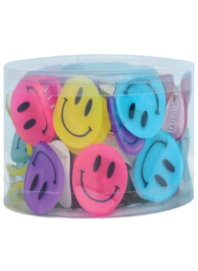 Amscan Assorted Color Smiley Hair Clips, .7" (Pack of 6), Adorable Hair Accessory Perfect for Any Occasion & Celebration - Image 3