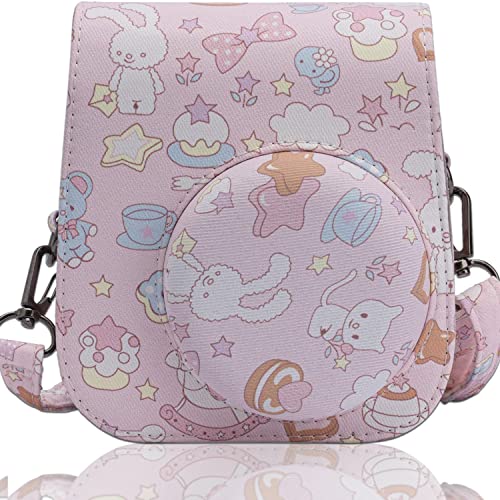 Frankmate PU Leather Camera Case Compatible with Fujifilm Instax Mini 11 12 Instant Camera with Adjustable Strap and Pocket (Bunny) - Image 1