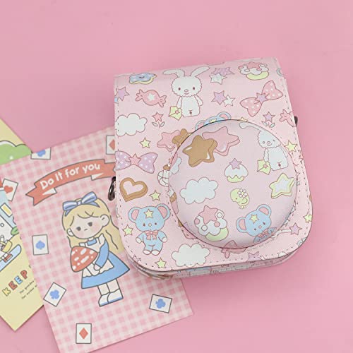 Frankmate PU Leather Camera Case Compatible with Fujifilm Instax Mini 11 12 Instant Camera with Adjustable Strap and Pocket (Bunny) - Image 5