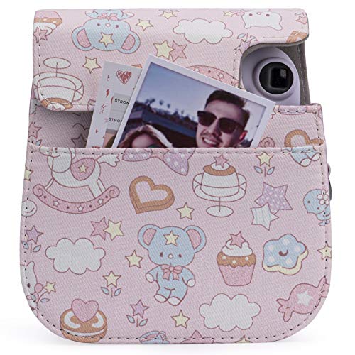 Frankmate PU Leather Camera Case Compatible with Fujifilm Instax Mini 11 12 Instant Camera with Adjustable Strap and Pocket (Bunny) - Image 4
