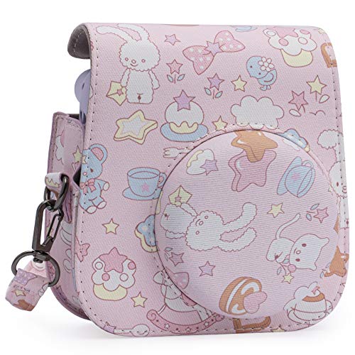 Frankmate PU Leather Camera Case Compatible with Fujifilm Instax Mini 11 12 Instant Camera with Adjustable Strap and Pocket (Bunny) - Image 2