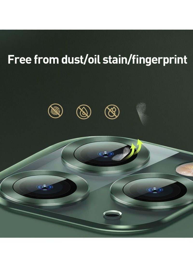 COBLUE Coblue Camera Lens Protector For Iphone 13 Pro, Premium Hd Tempered Glass Metal Ring Aluminum Alloy Lens Screen Cover Film Multiple Color (Green)  - Image 5