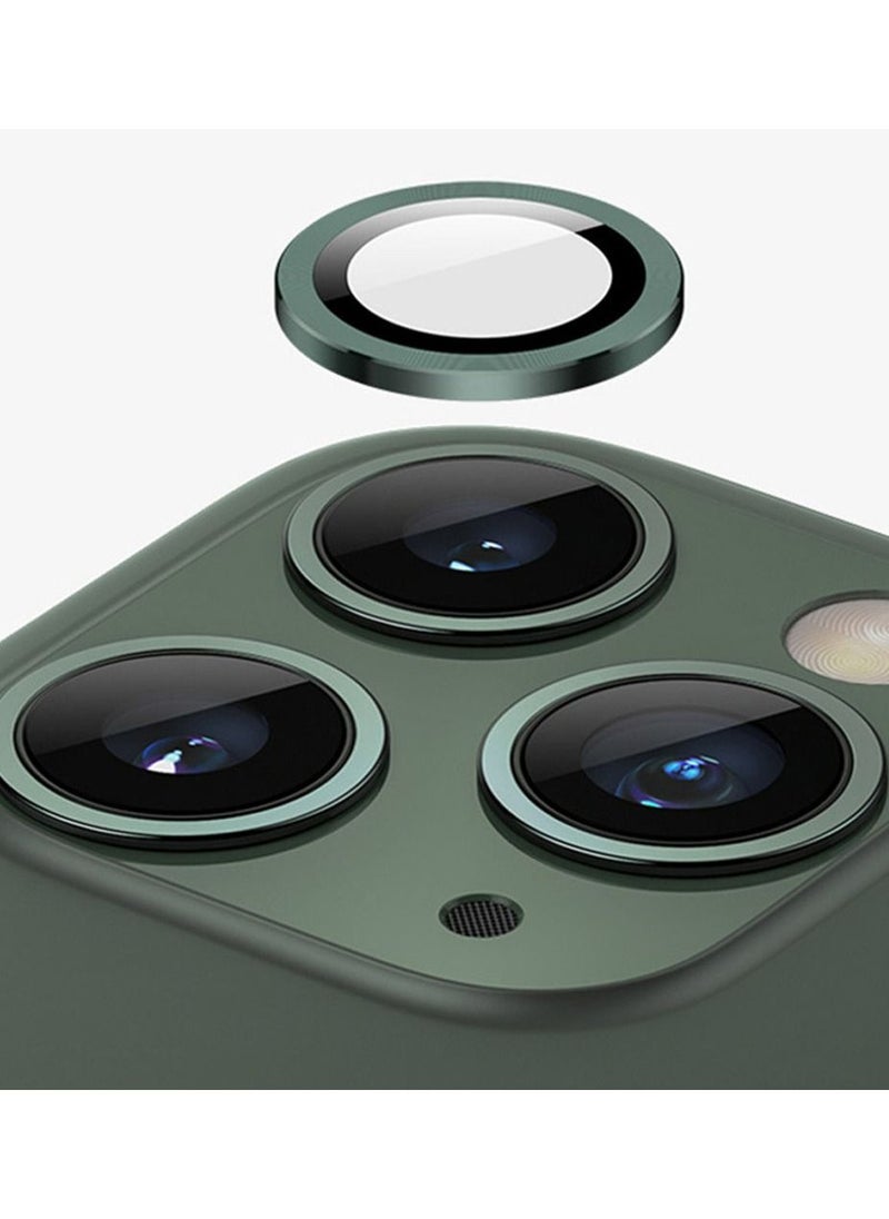COBLUE Coblue Camera Lens Protector For Iphone 13 Pro, Premium Hd Tempered Glass Metal Ring Aluminum Alloy Lens Screen Cover Film Multiple Color (Green)  - Image 2