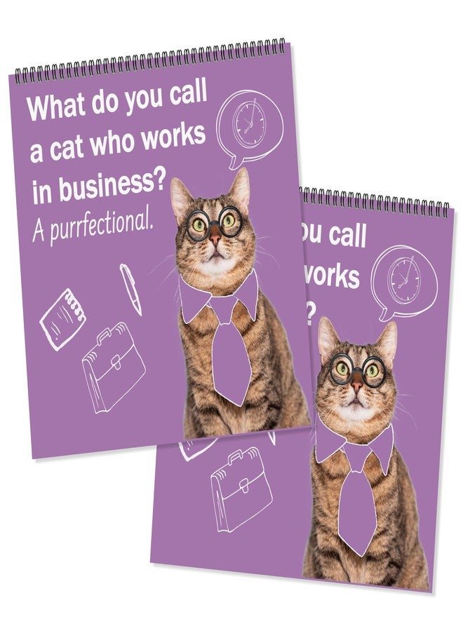 JAPBOR Funny Cat Joke Pun Calendar - 2PCS 2026 Cats Themed Wall Calendar, 12 Months Hanging Planner with Thick Paper, Animals Weekly Monthly Home Office Organizer for New Year Christmas Gifts (11" x 11") - Image 1