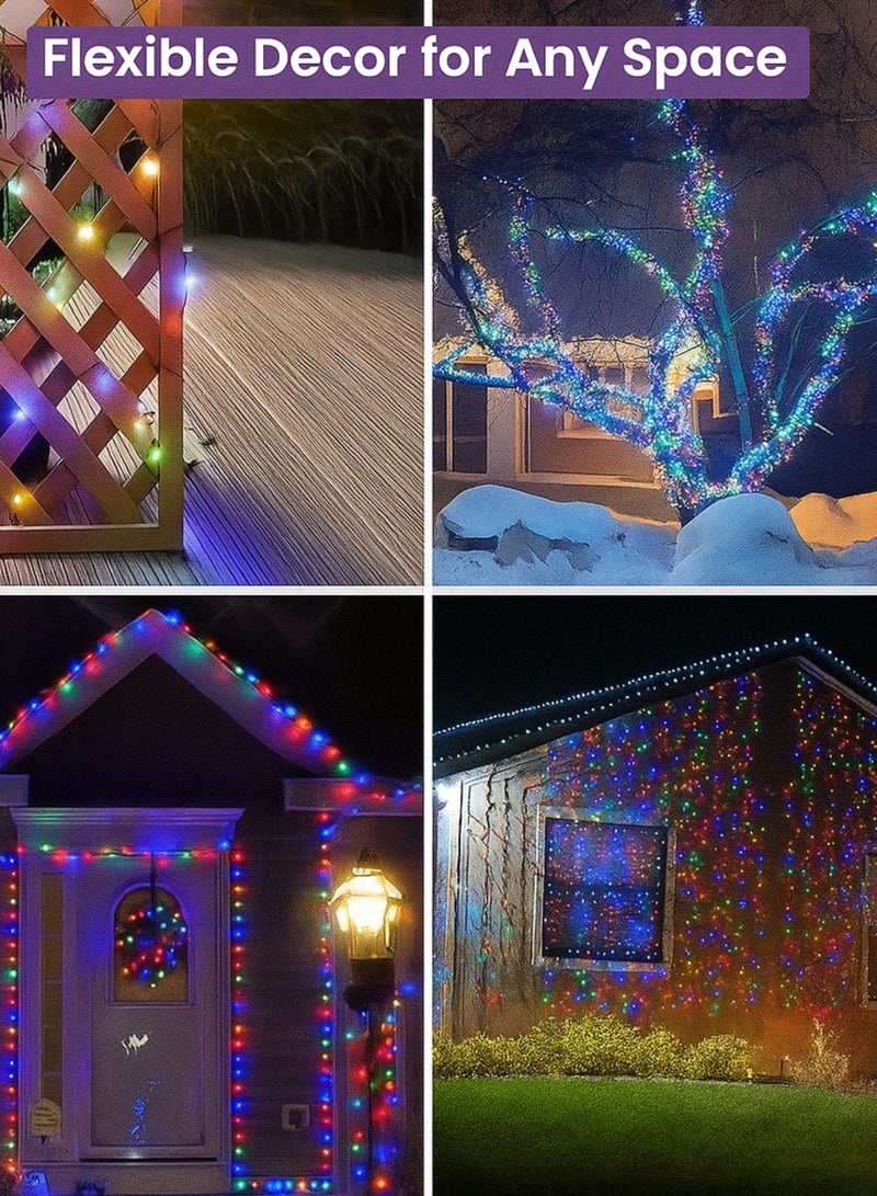 سلسلة أضواء LED فائقة السطوع للزينة، 300 مصباح | أضواء خرافية متعددة الألوان لزينة الديوالي والكريسماس وحفلات الزفاف والمنزل | سلسلة أضواء LED مقاومة للماء للاستخدام الداخلي والخارجي - Image 4