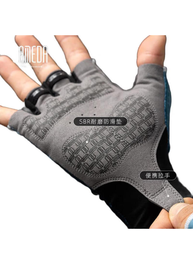 Lampada Road Bike Riding Gloves Shock Absorbing Half Finger Short Finger Men And Women Professional Cycling Bicycle Riding Equipment Black Xl - Image 3