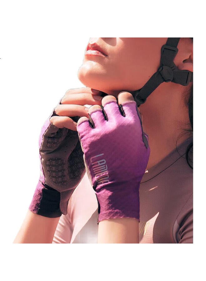 Lampada Road Bike Riding Gloves Shock Absorbing Half Finger Short Finger Men And Women Professional Cycling Bicycle Riding Equipment Black Xl - Image 1