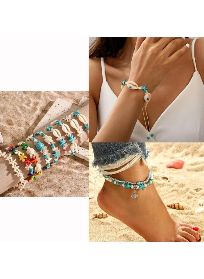 YelaJoy 715 pcs Ocean Style Vacation Turquoise, Synthetic Turquoise Beads, Turtle Beads Charms Starfish Gemstone Stone for Jewelry Making DIY Bracelet Necklace - Image 5