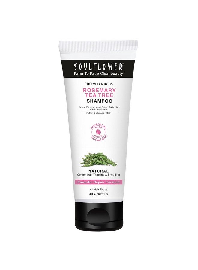 Soulflower Rosemary Shampoo For Hair Growth, Anti Hair Fall, Stronger, Shiny & Long Hair & Healthy Scalp With Tea Tree, Pro Vitamin B5 | Men & Women | 200 Ml - Image 1