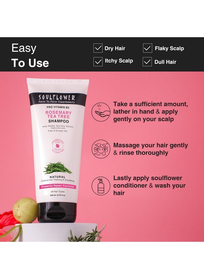 Soulflower Rosemary Shampoo For Hair Growth, Anti Hair Fall, Stronger, Shiny & Long Hair & Healthy Scalp With Tea Tree, Pro Vitamin B5 | Men & Women | 200 Ml - Image 5