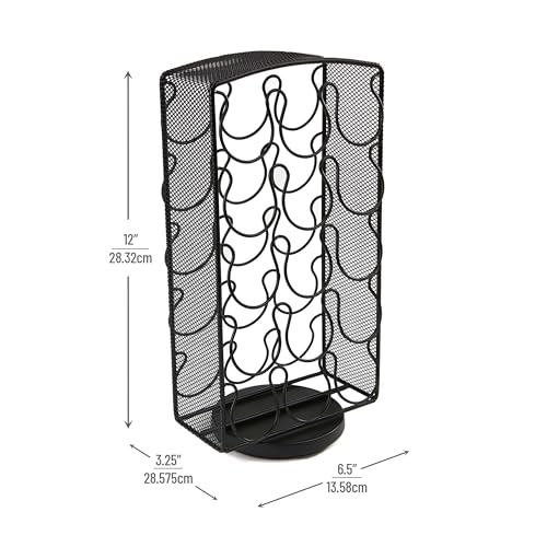 Mind Reader Single Serve Coffee Pod Carousel, 30 Pod Capacity, Breakroom, Metal Mesh, 6.75"L x 6.25"W x 12.5"H, Silver - Image 3