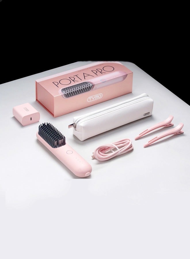 1-Piece Hair Straightening Brush with Integrated Comb Fast Heat Temperature Settings and Anti-Burn Perfect for Professional Home Salon - Image 2