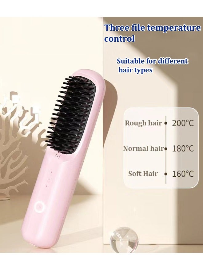 1-Piece Hair Straightening Brush with Integrated Comb Fast Heat Temperature Settings and Anti-Burn Perfect for Professional Home Salon - Image 5