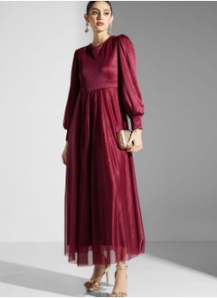 Puff Sleeve A-Line Dress