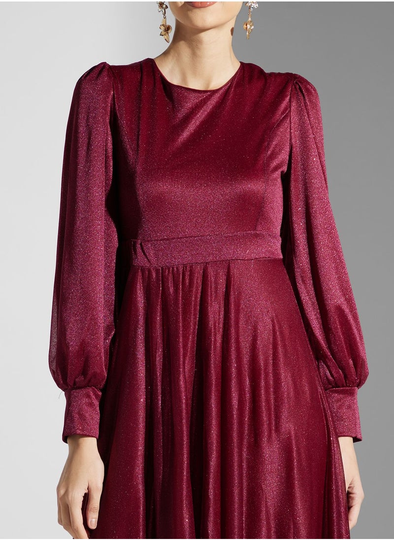 Khizana - Puff Sleeve A-Line Dress - Image 1