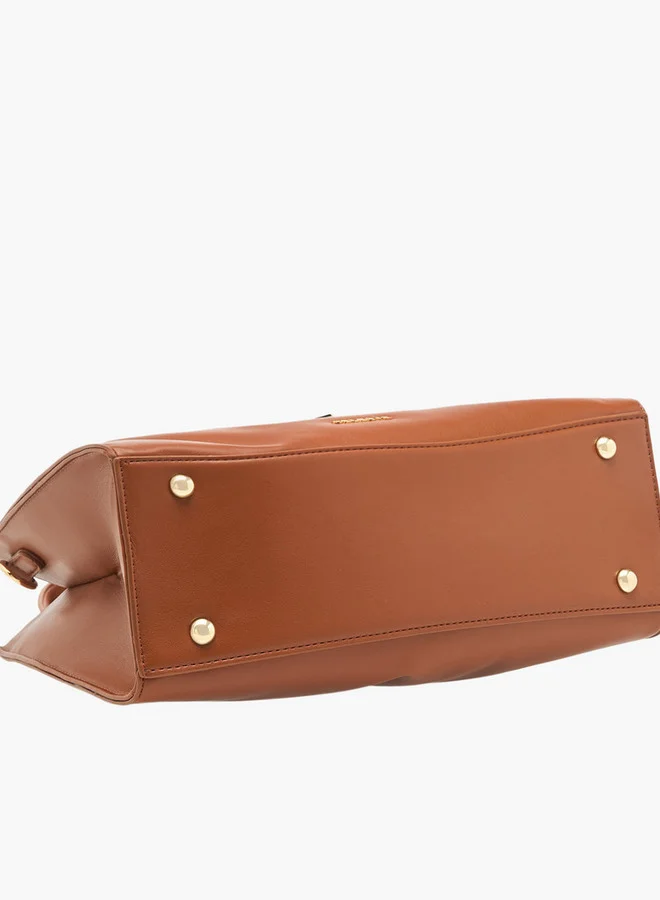 Celeste Buckle Detail Tote Bag with Adjustable Strap and Zip Closure