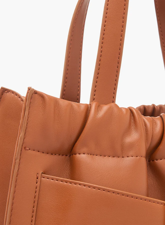Celeste Buckle Detail Tote Bag with Adjustable Strap and Zip Closure