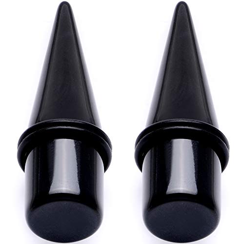 Body Candy Unisex Ear Gauges Stretching Kit Straight Tapers for Stretched Ears Black Acrylic Taper Set 5/8" - Image 4