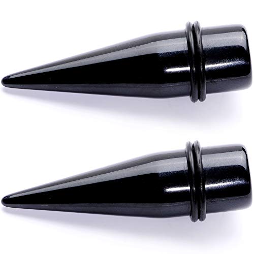 Body Candy Unisex Ear Gauges Stretching Kit Straight Tapers for Stretched Ears Black Acrylic Taper Set 5/8" - Image 3