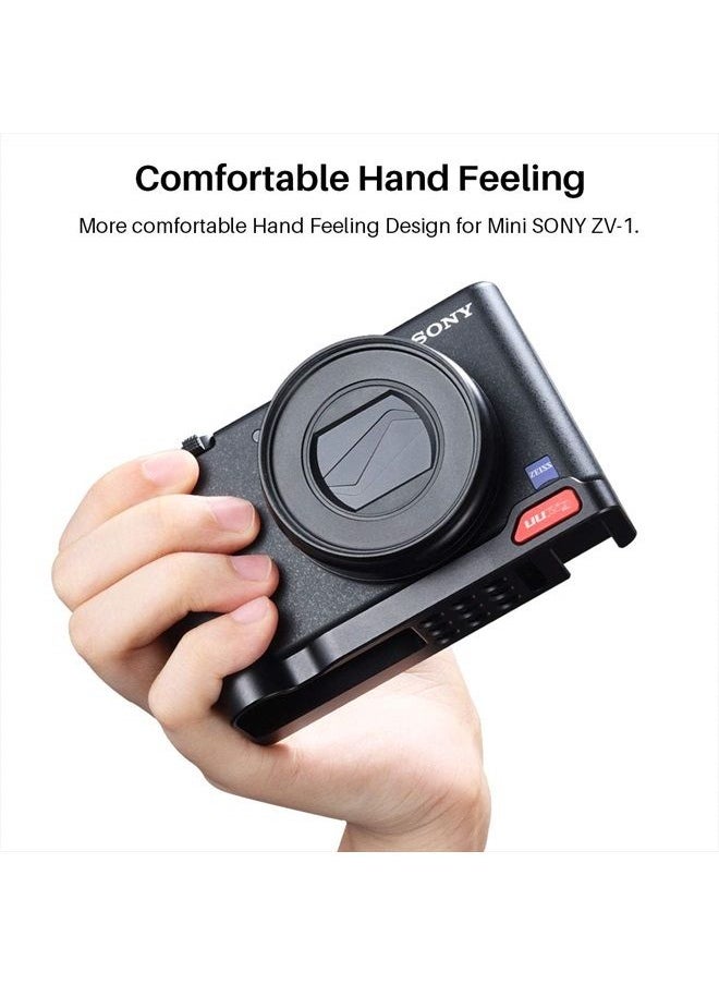 ZV-1 Camera Base Mount Bracket for Sony ZV1 Compact Camera, with Cold Shoe Microphone/Light Extension Mount on Bottom, Support Vertical Video Shooing YouTube Streaming Vlog Accessories - UURig R054