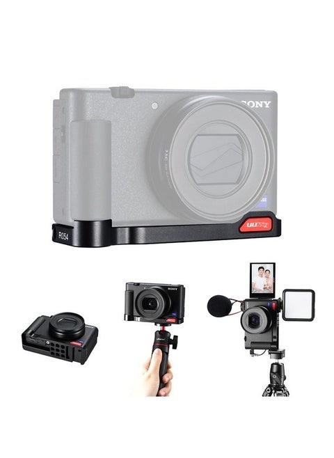 ZV-1 Camera Base Mount Bracket for Sony ZV1 Compact Camera, with Cold Shoe Microphone/Light Extension Mount on Bottom, Support Vertical Video Shooing YouTube Streaming Vlog Accessories - UURig R054