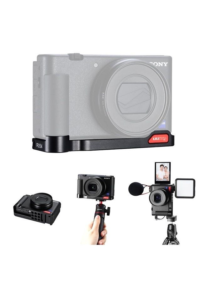 ZV-1 Camera Base Mount Bracket for Sony ZV1 Compact Camera, with Cold Shoe Microphone/Light Extension Mount on Bottom, Support Vertical Video Shooing YouTube Streaming Vlog Accessories - UURig R054