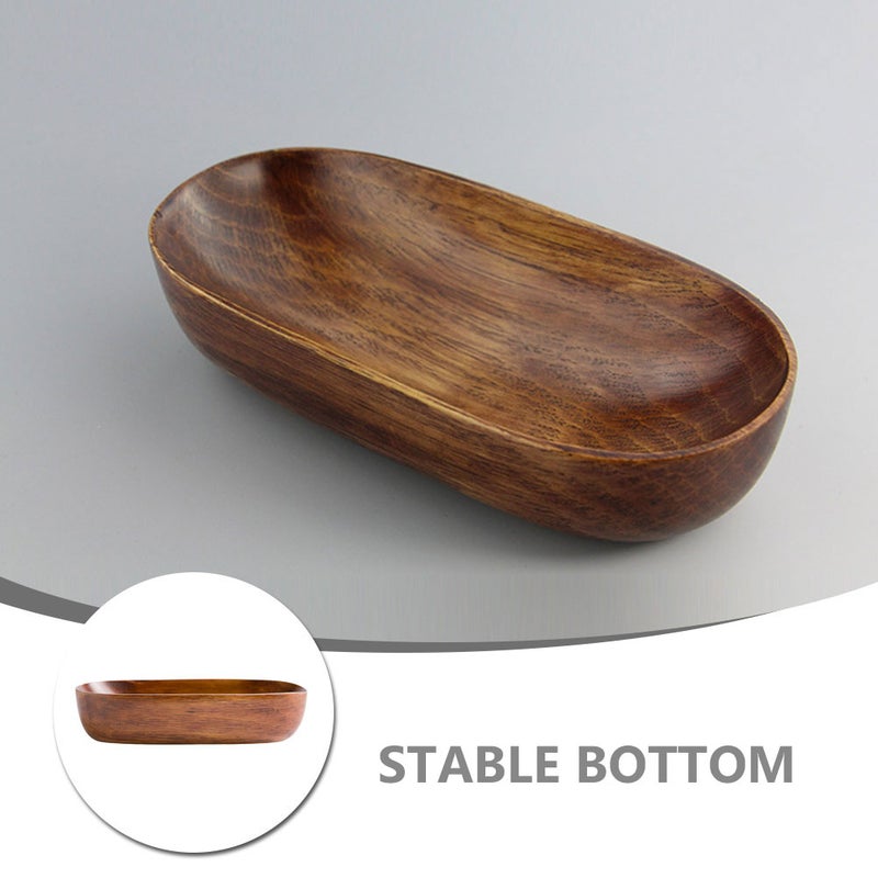 1pc Serving Tray Tea Table Snack Tray Storage Tray (Light Brown) - Image 5