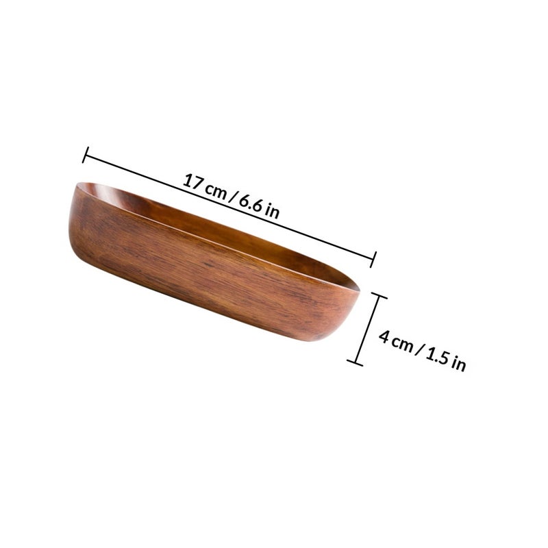 1pc Serving Tray Tea Table Snack Tray Storage Tray (Light Brown) - Image 2