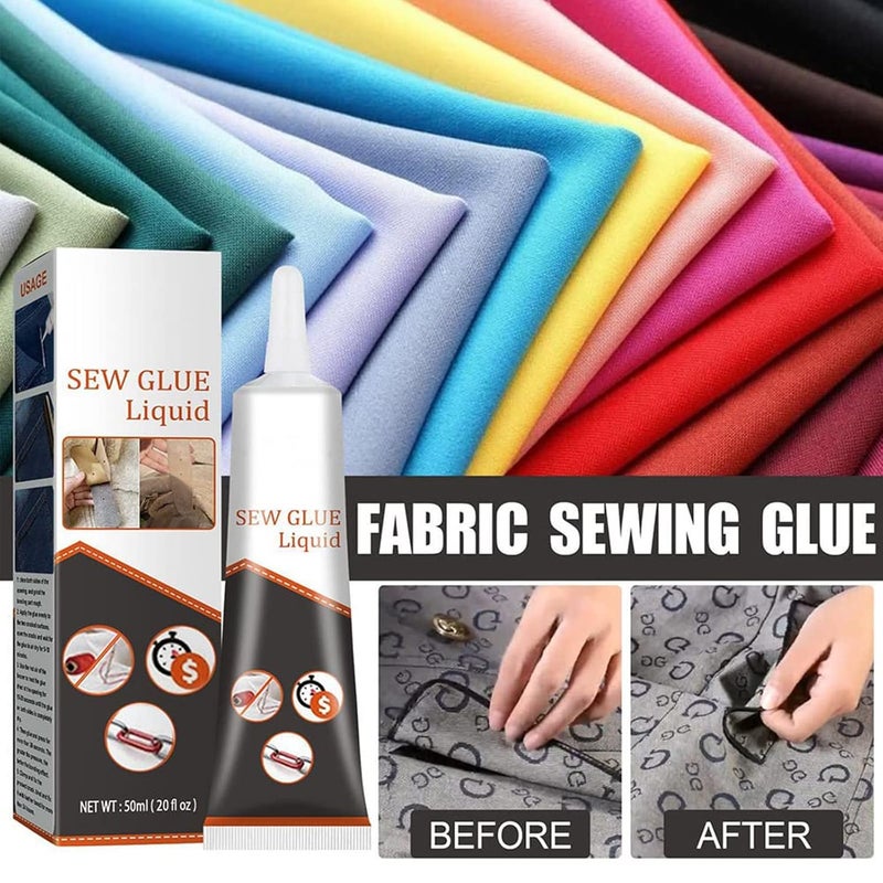 woobles Sew Glue Liquid, Cloth Repair Sew Glue 50ml, Instant Sew Glue Bonding Liquid Cloth Repair, Washable Quick Bonding Fix Fast Dry Sew Glue Liquid, Liquid Sewing Glue for All Fabrics (5) 5 - Image 2