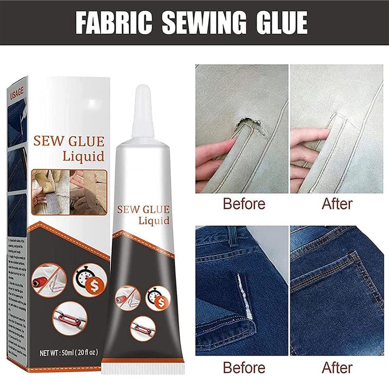 woobles Sew Glue Liquid, Cloth Repair Sew Glue 50ml, Instant Sew Glue Bonding Liquid Cloth Repair, Washable Quick Bonding Fix Fast Dry Sew Glue Liquid, Liquid Sewing Glue for All Fabrics (5) 5 - Image 5