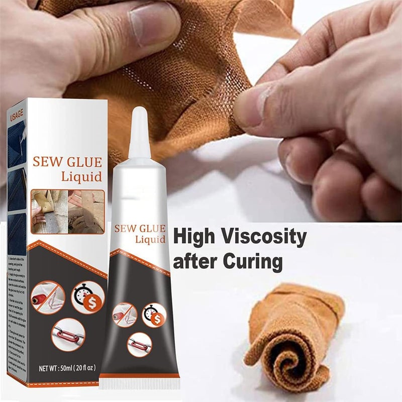 woobles Sew Glue Liquid, Cloth Repair Sew Glue 50ml, Instant Sew Glue Bonding Liquid Cloth Repair, Washable Quick Bonding Fix Fast Dry Sew Glue Liquid, Liquid Sewing Glue for All Fabrics (5) 5 - Image 3