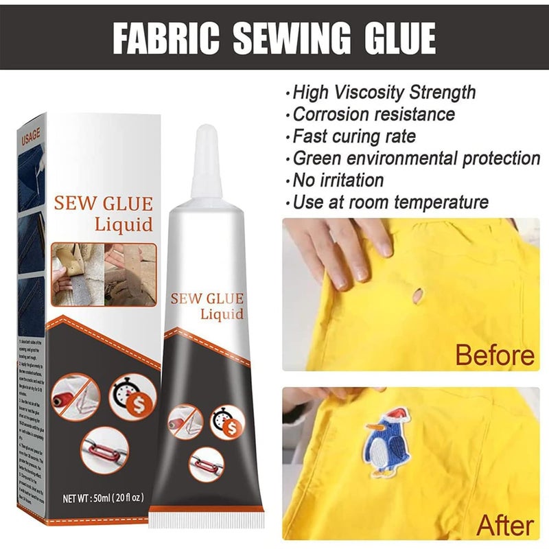 woobles Sew Glue Liquid, Cloth Repair Sew Glue 50ml, Instant Sew Glue Bonding Liquid Cloth Repair, Washable Quick Bonding Fix Fast Dry Sew Glue Liquid, Liquid Sewing Glue for All Fabrics (5) 5 - Image 4