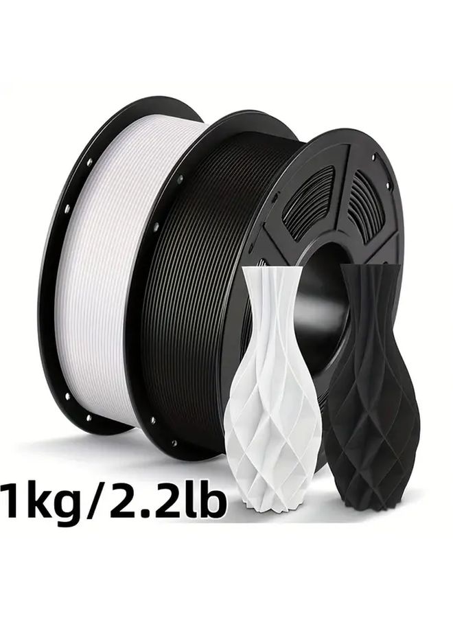 أبيض 2.2 رطل من خيوط PETG GF للطباعة ثلاثية الأبعاد بقطر 1.75 مم، دقة عالية، متينة، مرنة، قوية، مادة طباعة بتقنية FDM، تقليل الالتواء، تشطيب لامع، مناسبة لنماذج المجوهرات والنماذج الأولية DIY، متوافقة مع طابعات FDM ثلاثية الأبعاد. - Image 1