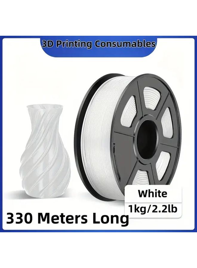 أبيض 2.2 رطل من خيوط PETG GF للطباعة ثلاثية الأبعاد بقطر 1.75 مم، دقة عالية، متينة، مرنة، قوية، مادة طباعة بتقنية FDM، تقليل الالتواء، تشطيب لامع، مناسبة لنماذج المجوهرات والنماذج الأولية DIY، متوافقة مع طابعات FDM ثلاثية الأبعاد. - Image 4