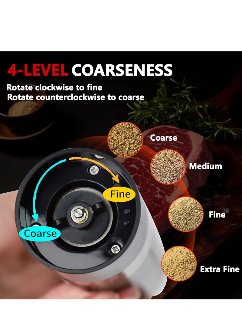 طقم مطحنة التوابل والفلفل 2 قطعة ، شحن USB ، مطحنة فلفل مع حامل أوتوماتيكي ، خشونة قابلة للتعديل ، أداة توابل للمطبخ ، غرفة الطعام أو الهدايا - Image 3