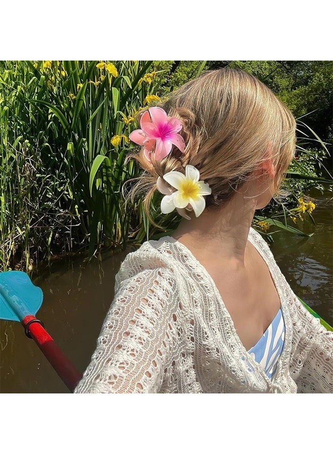 3 Pcs Flower Hair Clip, Strong Hold Nonslip Hair Claw Clips, Hair Accessories For Holiday Gifts Accessory For Women Ponytails (Yellow+Blue+Pink) - Image 4