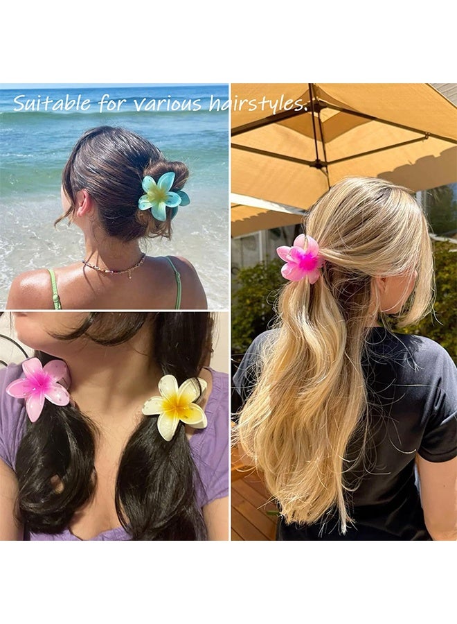 3 Pcs Flower Hair Clip, Strong Hold Nonslip Hair Claw Clips, Hair Accessories For Holiday Gifts Accessory For Women Ponytails (Yellow+Blue+Pink) - Image 3