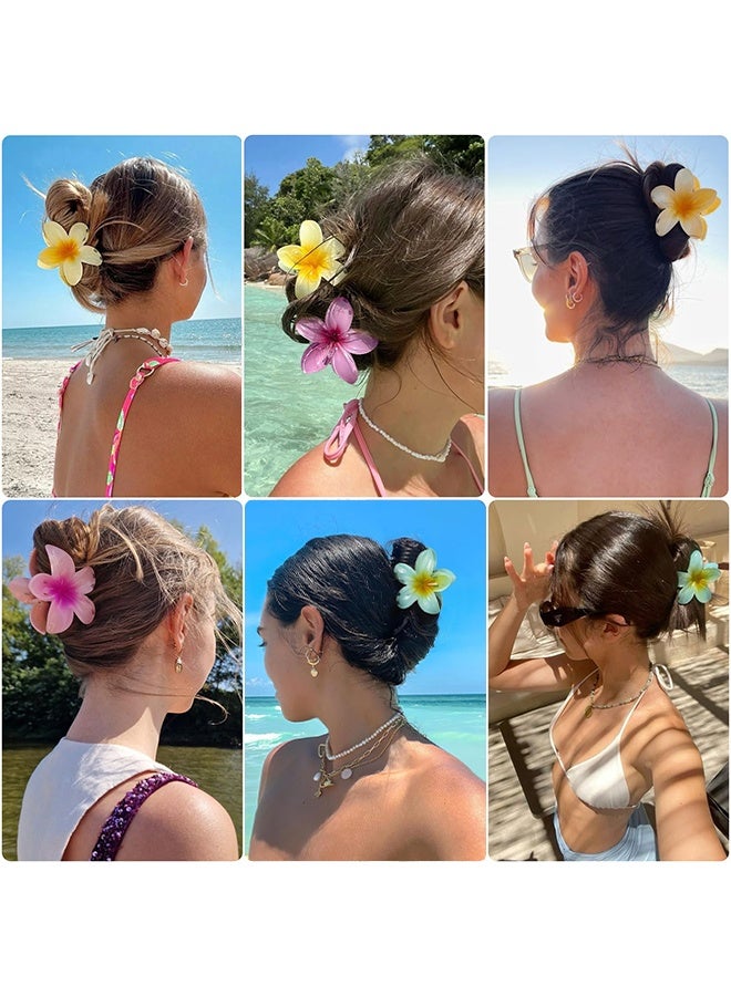 3 Pcs Flower Hair Clip, Strong Hold Nonslip Hair Claw Clips, Hair Accessories For Holiday Gifts Accessory For Women Ponytails (Yellow+Blue+Pink) - Image 5