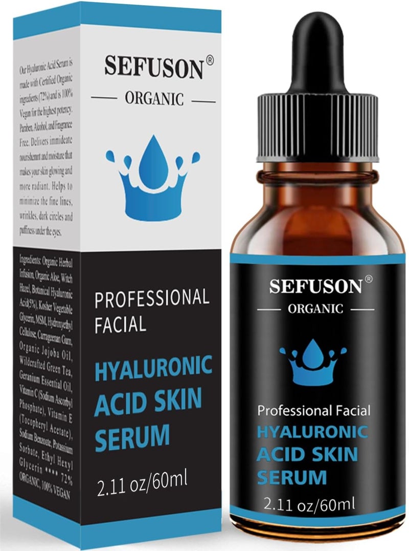 Hyaluronic Acid 5 Vit E Best Pure Hyaluronic Acid Moisturiser for Face Anti Ageing Anti Wrinkle Moisturiser Hyaluronic Acid Serum Fine Lines Sensitive Skin Improve Age Spots60ml