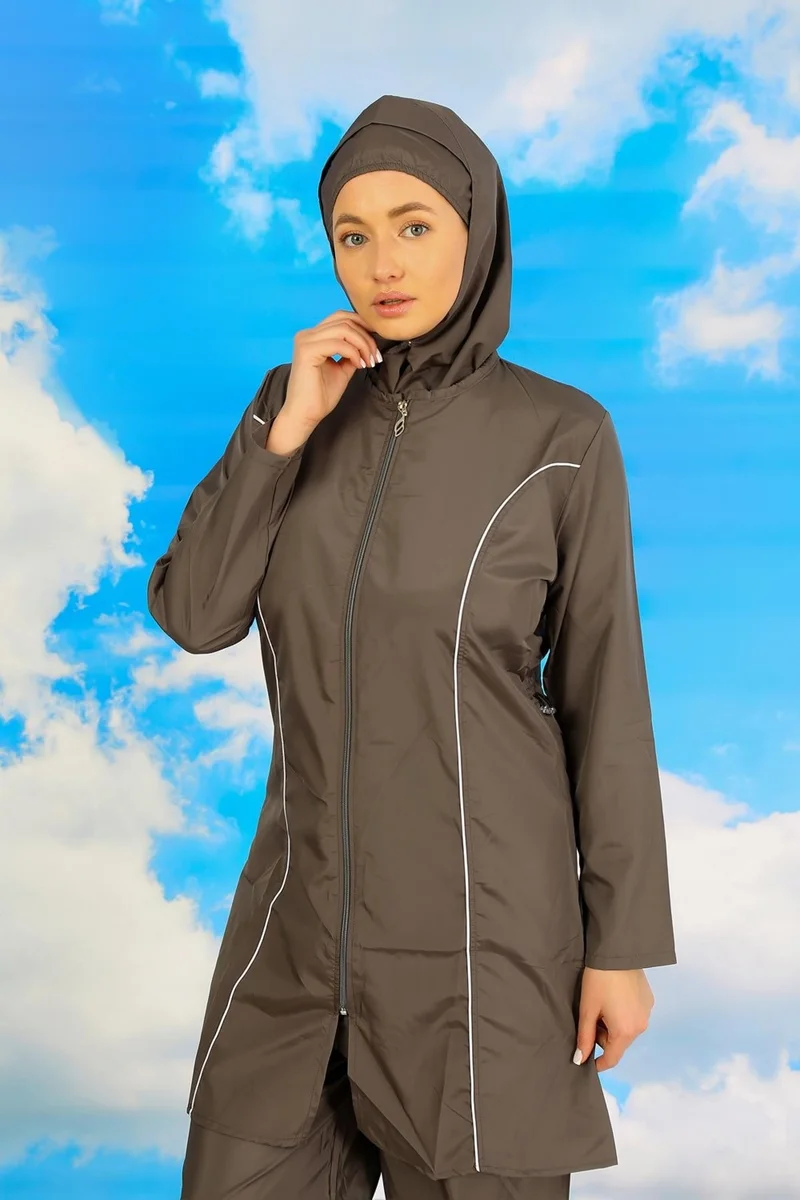 اكبينيز Women's Full Hijab Smoked Swimsuit 31060