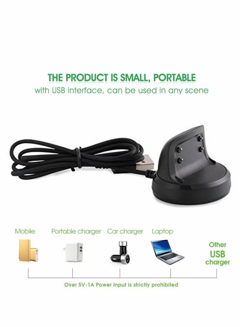 Y&D Charger for Gear Fit 2, Replacement USB Charging Dock Cradle Cable Samsung Fit2 Pro SM-R365 SM-R360 (Black) - Image 5