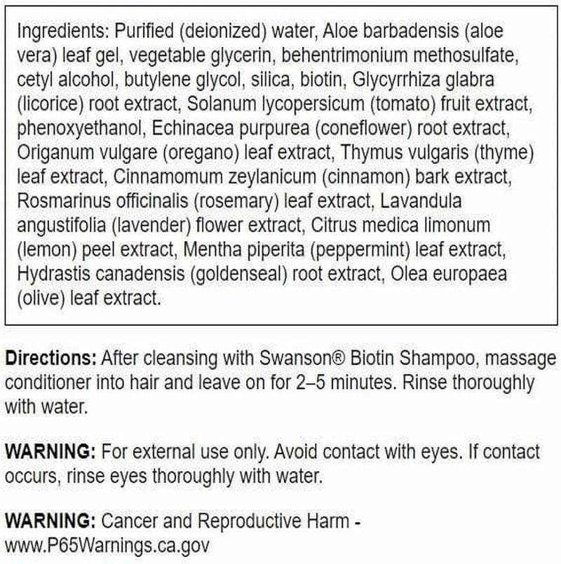 SWANSON Biotin Conditioner with Silica 8 fl Ounce (237 ml) Liquid - Image 1