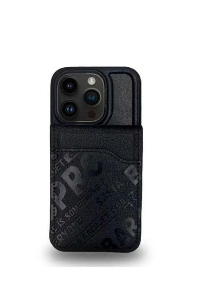 SANTA BARBARA POLO & RACQUET CLUB - Timothy Genuine Leather Wallet Case for iPhone 15 Pro Max – Premium 2-in-1 Detachable Magnetic Wallet with Card Holder, Money Clipper, and Kickstand – Ultra Slim Protective Luxury Leather Case – Black - Image 1