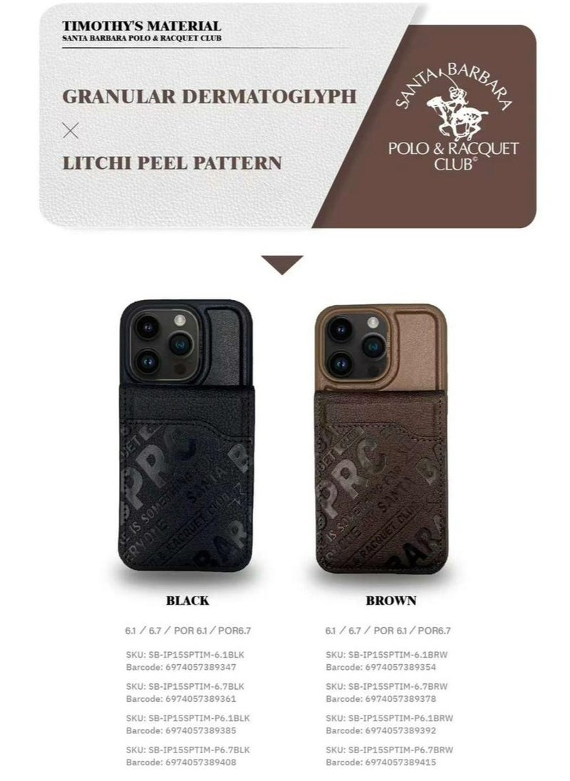 SANTA BARBARA POLO & RACQUET CLUB - Timothy Genuine Leather Wallet Case for iPhone 15 Pro Max – Premium 2-in-1 Detachable Magnetic Wallet with Card Holder, Money Clipper, and Kickstand – Ultra Slim Protective Luxury Leather Case – Black - Image 1