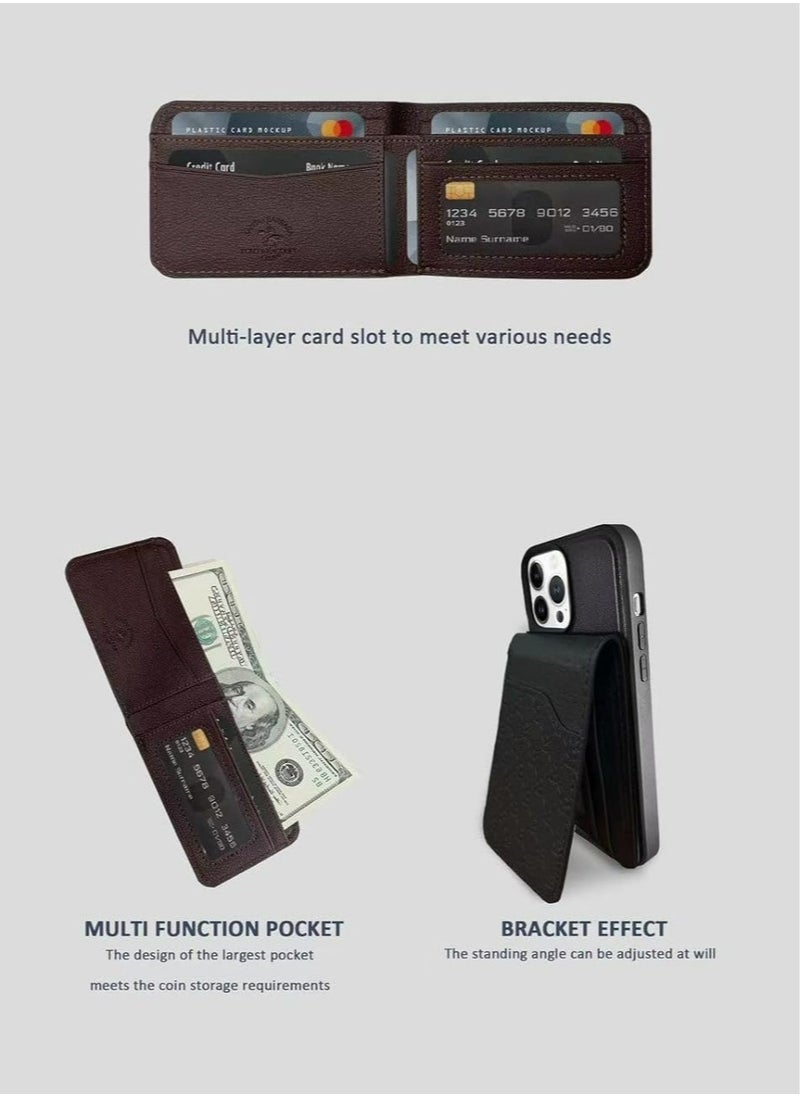 SANTA BARBARA POLO & RACQUET CLUB - Timothy Genuine Leather Wallet Case for iPhone 15 Pro Max – Premium 2-in-1 Detachable Magnetic Wallet with Card Holder, Money Clipper, and Kickstand – Ultra Slim Protective Luxury Leather Case – Black - Image 1