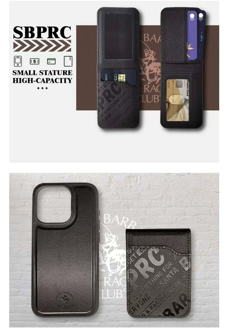 SANTA BARBARA POLO & RACQUET CLUB - Timothy Genuine Leather Wallet Case for iPhone 15 Pro Max – Premium 2-in-1 Detachable Magnetic Wallet with Card Holder, Money Clipper, and Kickstand – Ultra Slim Protective Luxury Leather Case – Black - Image 1