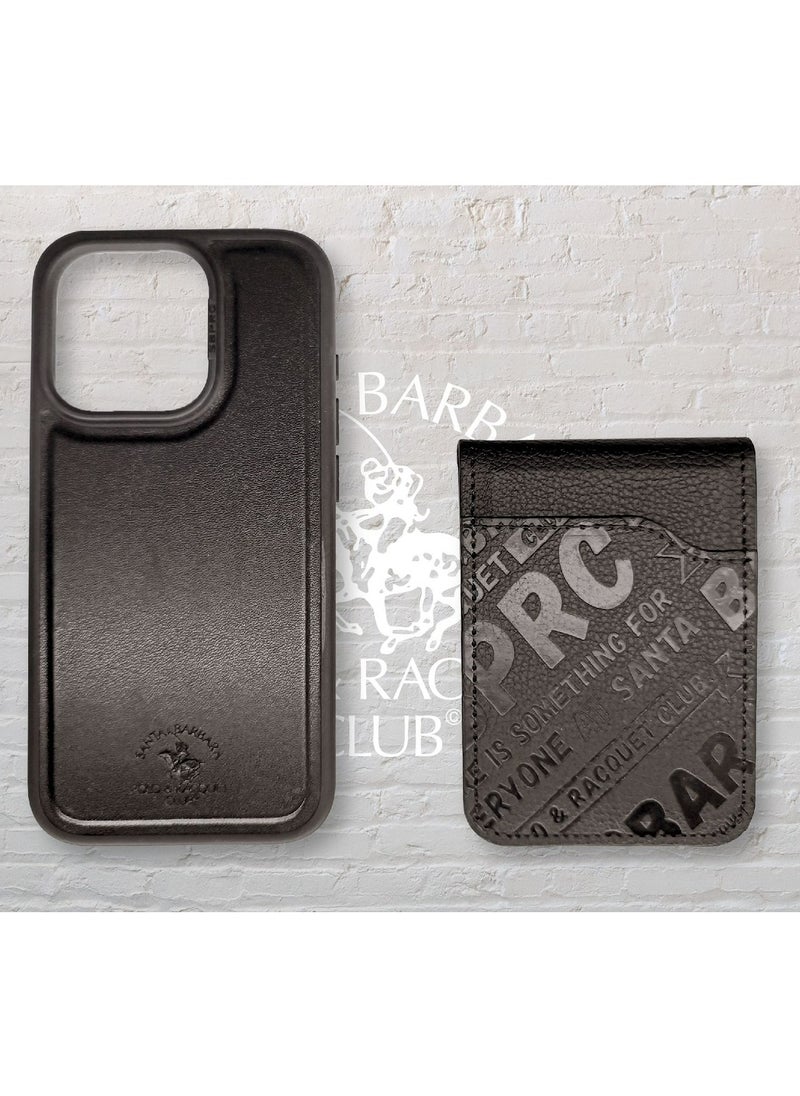SANTA BARBARA POLO & RACQUET CLUB - Timothy Genuine Leather Wallet Case for iPhone 15 Pro Max – Premium 2-in-1 Detachable Magnetic Wallet with Card Holder, Money Clipper, and Kickstand – Ultra Slim Protective Luxury Leather Case – Black - Image 1