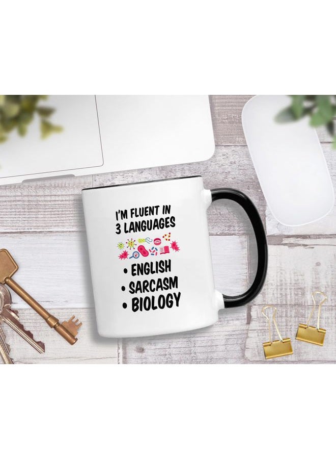Casitika Biology Teacher Gifts. Fluent In Sarcasm 11 Oz Scientist Coffee Mug. Biology Gifts For Student Or Biologist. Gift For Microbiology Major. - Image 2