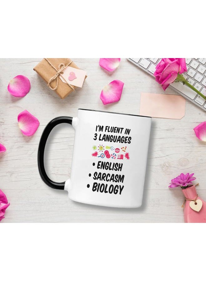 Casitika Biology Teacher Gifts. Fluent In Sarcasm 11 Oz Scientist Coffee Mug. Biology Gifts For Student Or Biologist. Gift For Microbiology Major. - Image 3